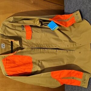 Columbia Men's Tan and Orange Shooting Shirt